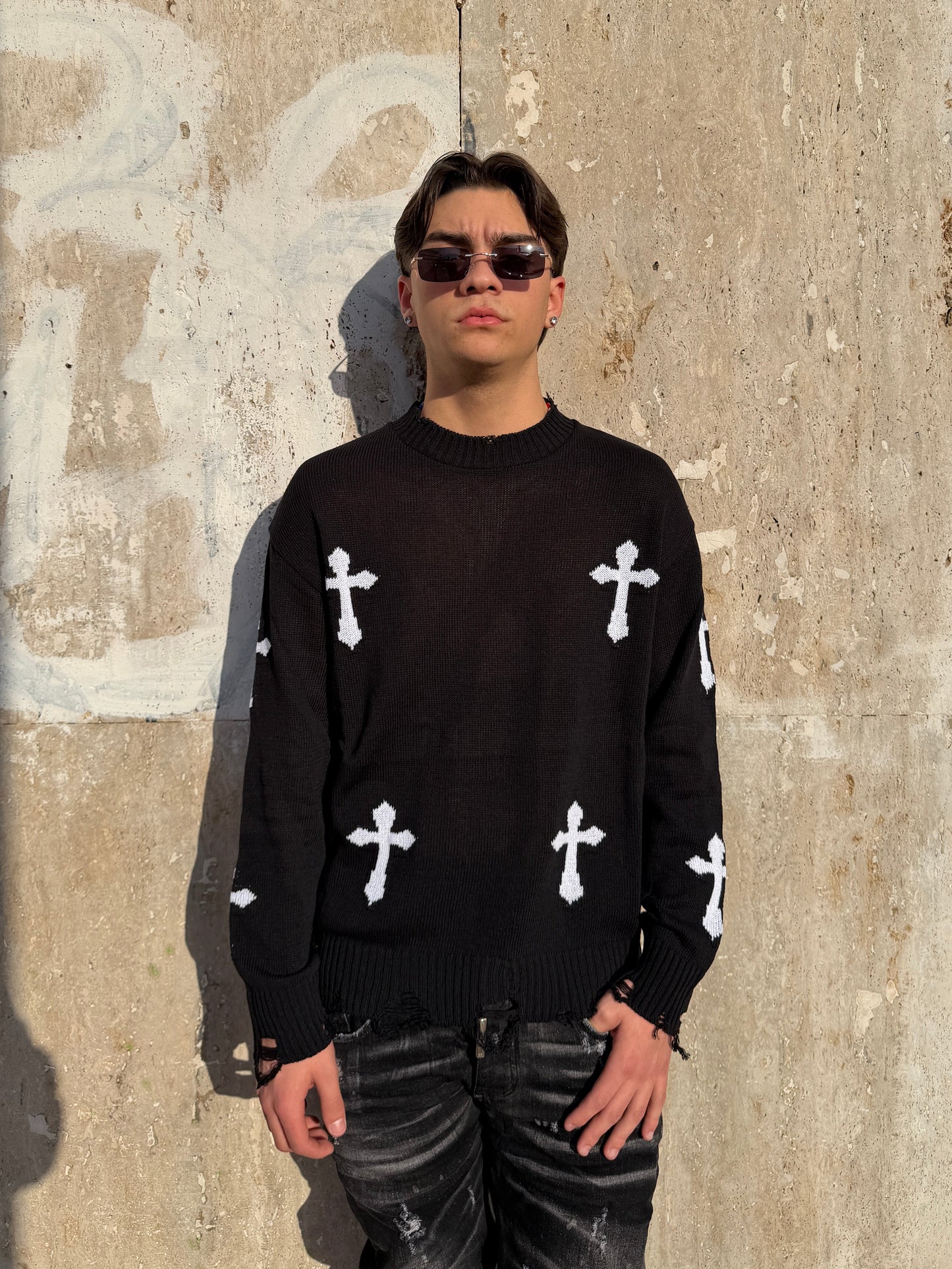 Maglione chrome nero