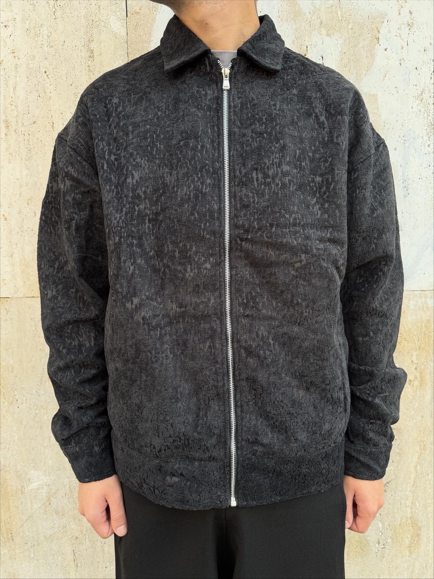 Giacca sartoriale ricamata nera