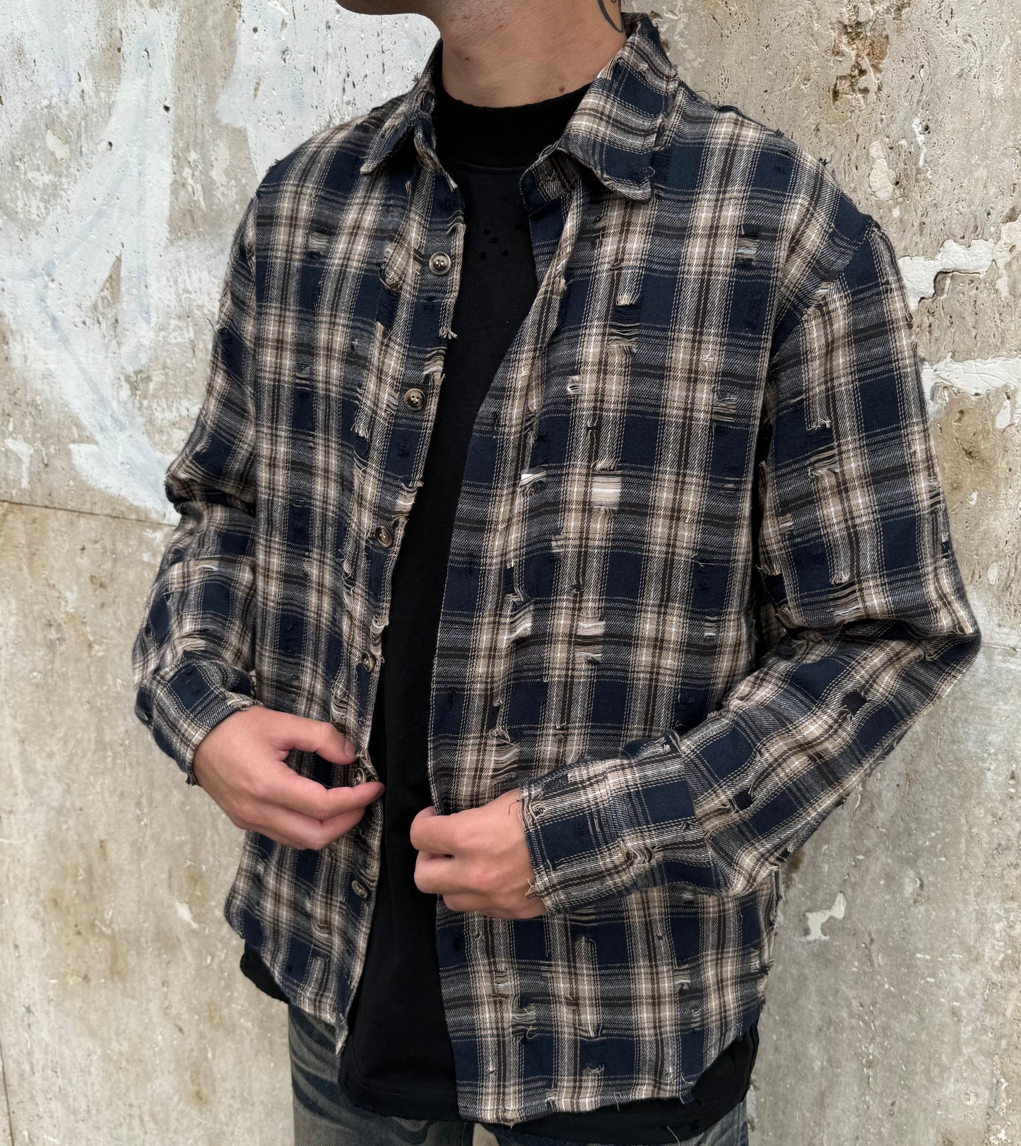 CAMICIA DESTROYED BEIGE