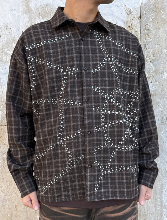 CAMICIA SPIDER MARRONE